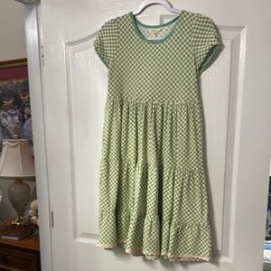 Matilda Jane Green and White Flutter Sleeve Sundress